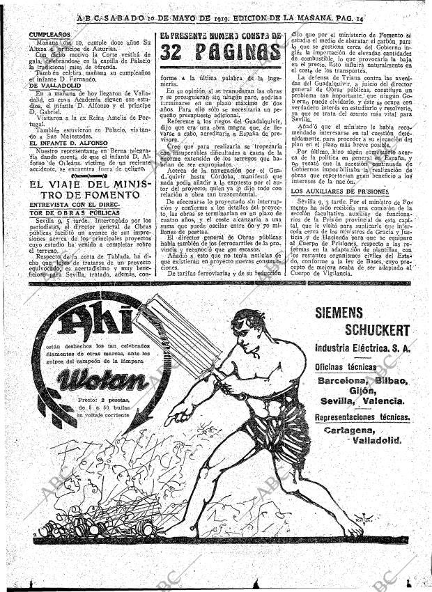 ABC MADRID 10-05-1919 página 14