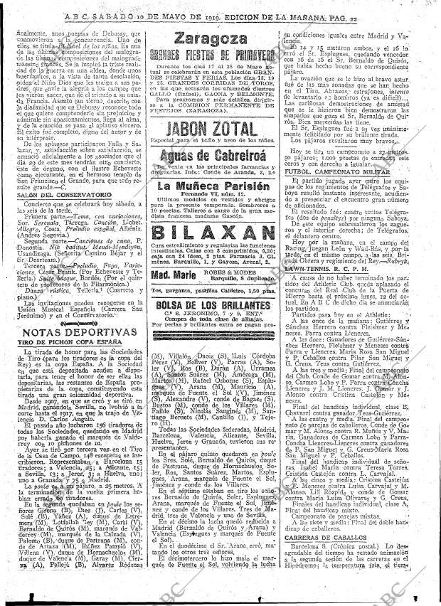 ABC MADRID 10-05-1919 página 22