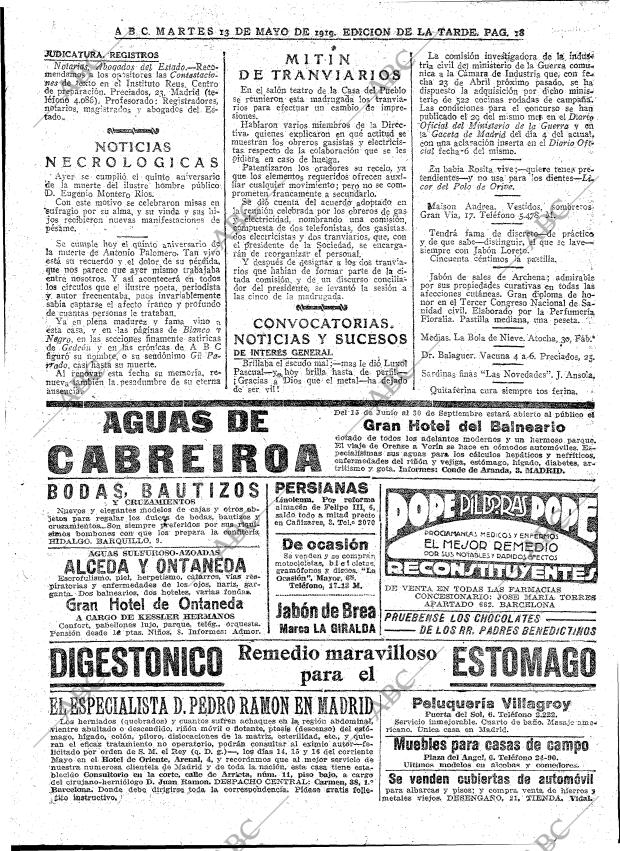 ABC MADRID 13-05-1919 página 18