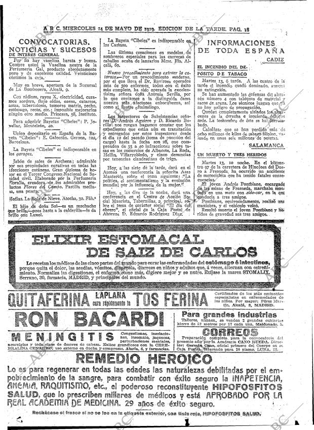 ABC MADRID 14-05-1919 página 18