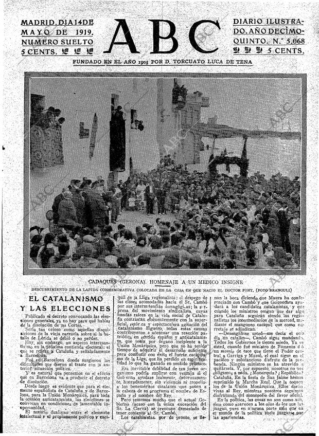 ABC MADRID 14-05-1919 página 3