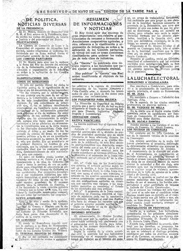 ABC MADRID 25-05-1919 página 9
