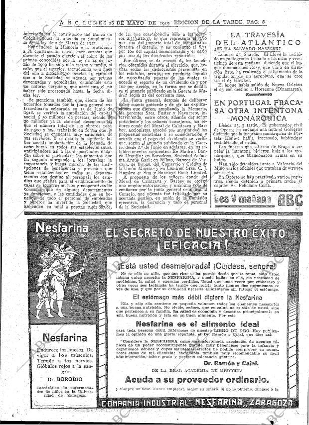 ABC MADRID 26-05-1919 página 8