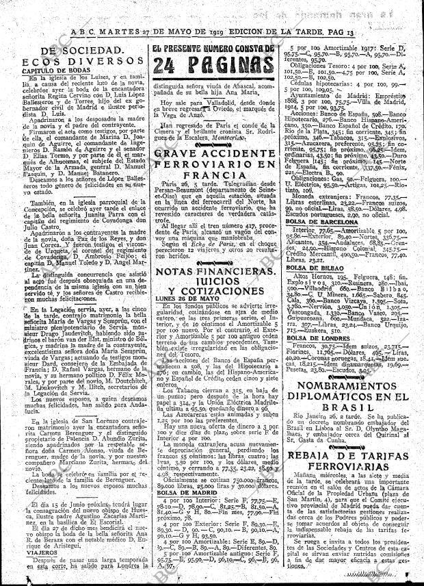 ABC MADRID 27-05-1919 página 13