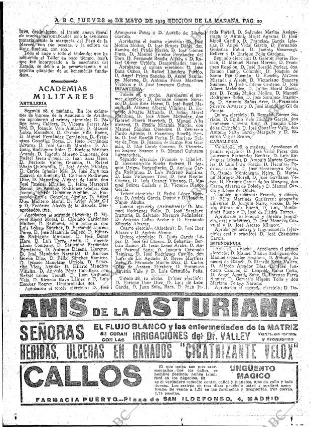 ABC MADRID 29-05-1919 página 20