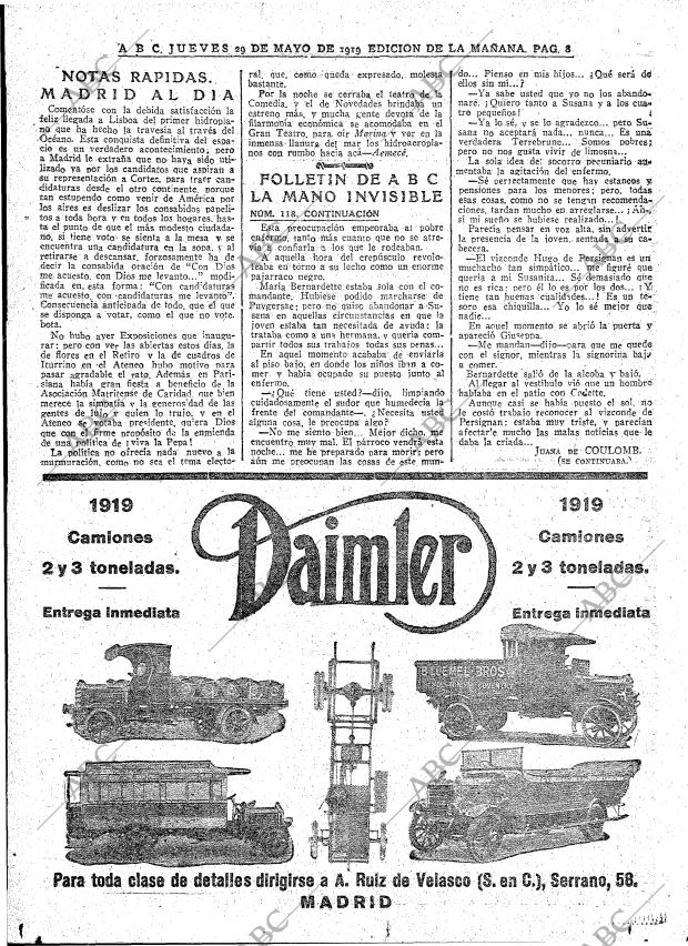 ABC MADRID 29-05-1919 página 8