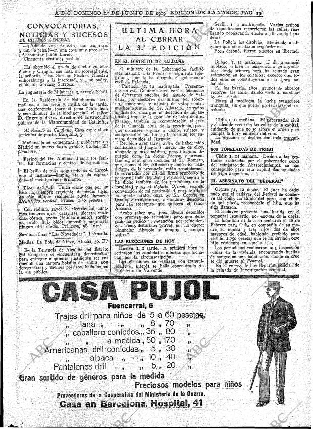 ABC MADRID 01-06-1919 página 19