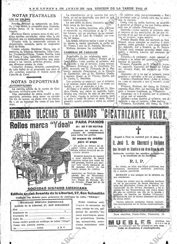 ABC MADRID 09-06-1919 página 16