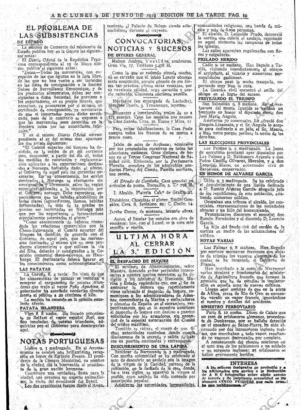 ABC MADRID 09-06-1919 página 19