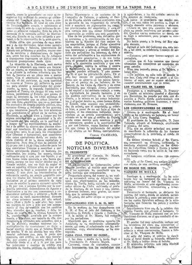 ABC MADRID 09-06-1919 página 8