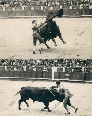 Belmonte, y 2, Camara en dos Momentos de la lidia durante la corrida de Toros de...