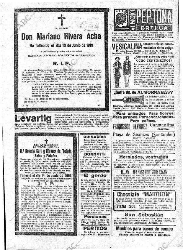 ABC MADRID 14-06-1919 página 21