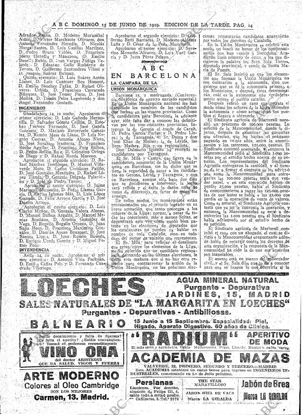 ABC MADRID 15-06-1919 página 14