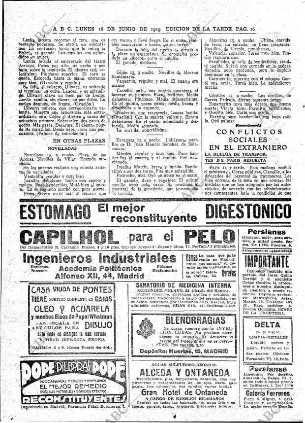 ABC MADRID 16-06-1919 página 16