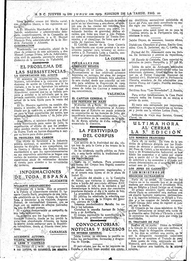 ABC MADRID 19-06-1919 página 20