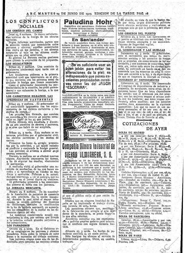 ABC MADRID 24-06-1919 página 16