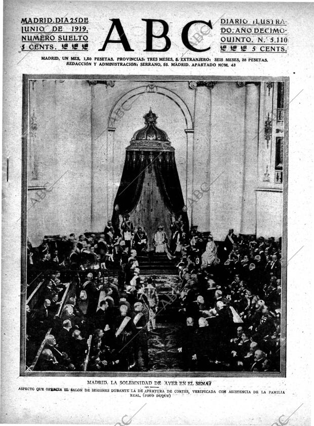 ABC MADRID 25-06-1919 página 1