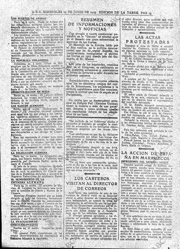 ABC MADRID 25-06-1919 página 13