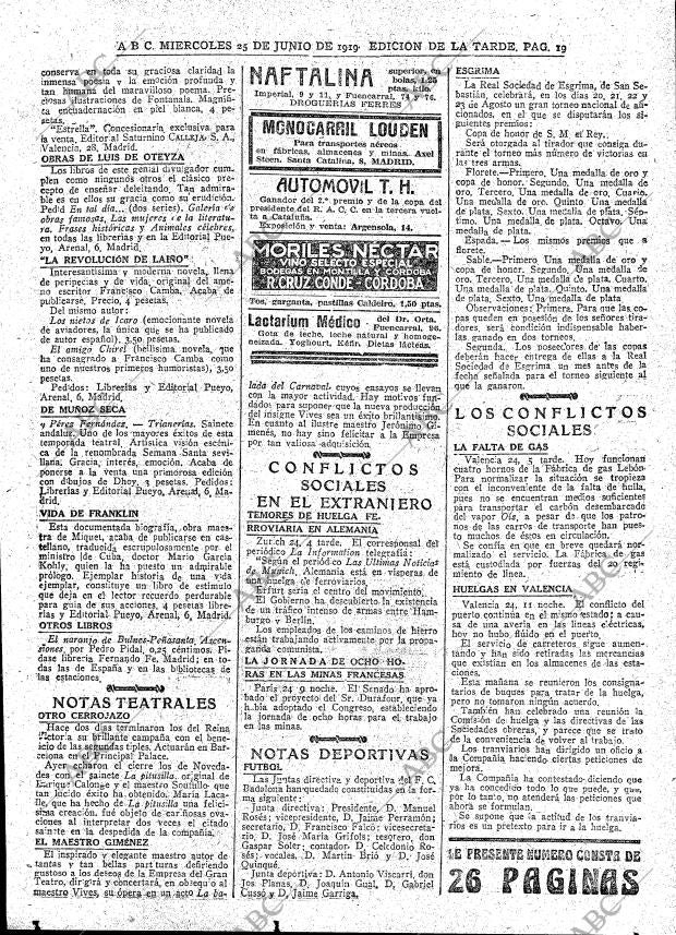 ABC MADRID 25-06-1919 página 19