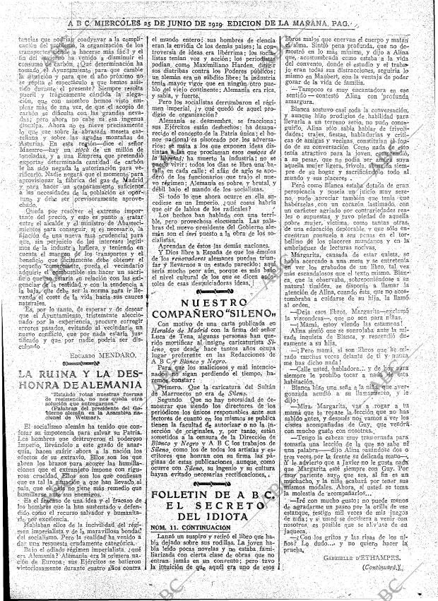 ABC MADRID 25-06-1919 página 9