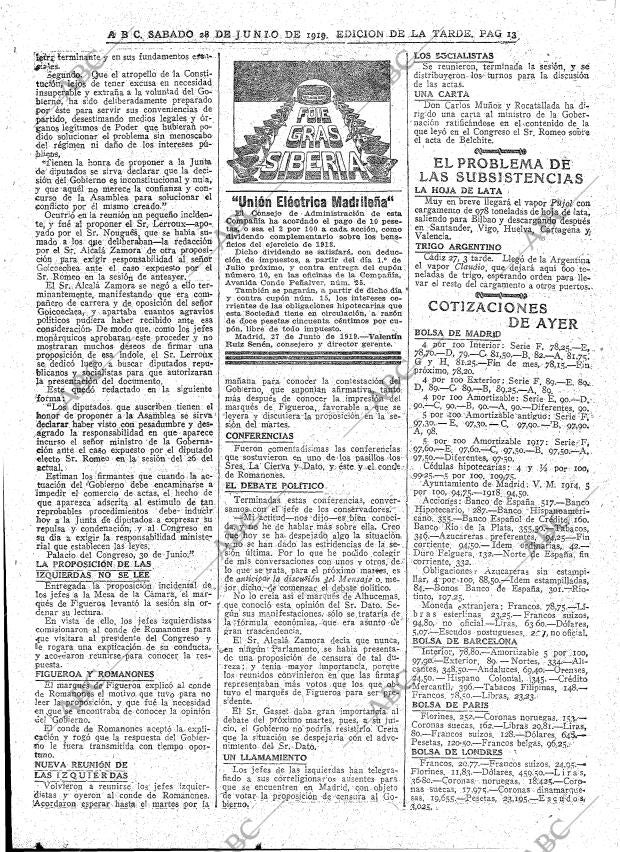 ABC MADRID 28-06-1919 página 13
