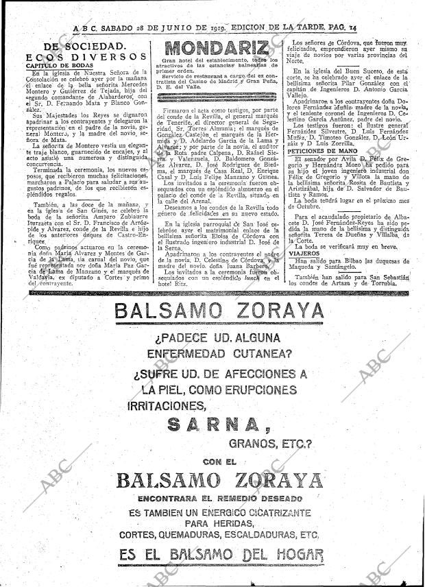ABC MADRID 28-06-1919 página 14