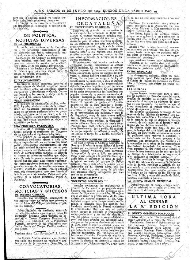 ABC MADRID 28-06-1919 página 19