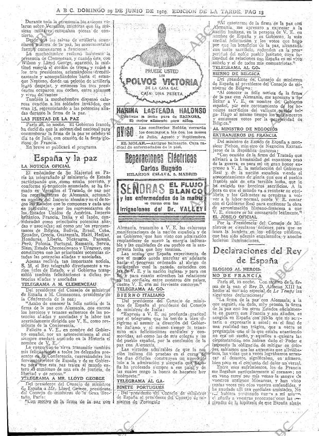 ABC MADRID 29-06-1919 página 13