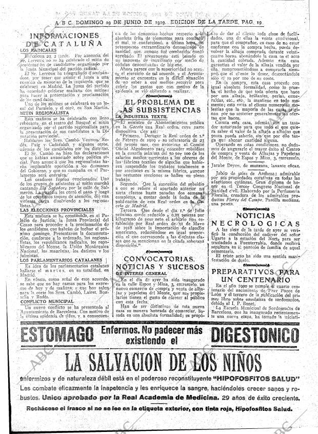 ABC MADRID 29-06-1919 página 19