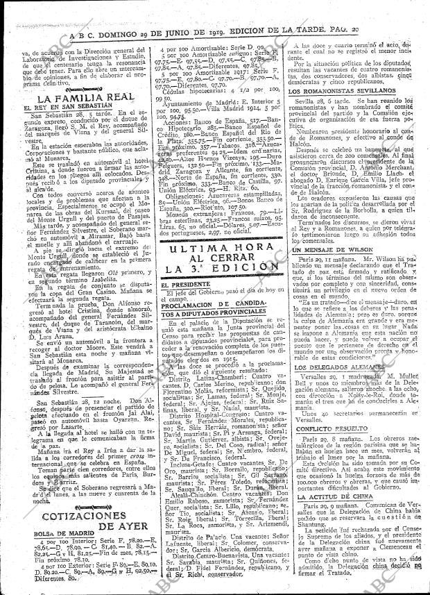 ABC MADRID 29-06-1919 página 20