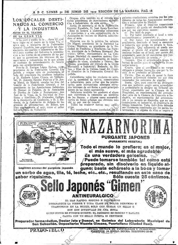 ABC MADRID 30-06-1919 página 18