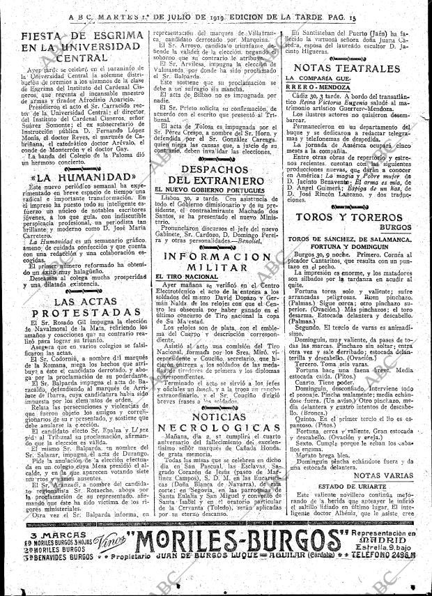ABC MADRID 01-07-1919 página 15