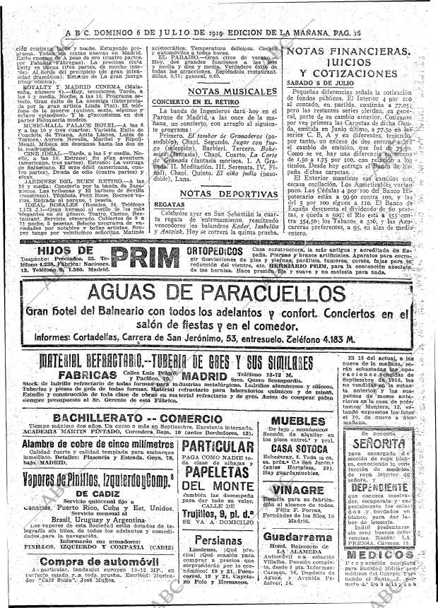 ABC MADRID 06-07-1919 página 16