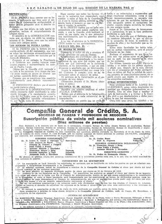 ABC MADRID 12-07-1919 página 10