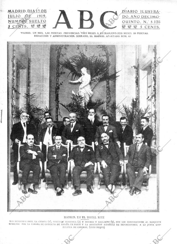 ABC MADRID 13-07-1919 página 1