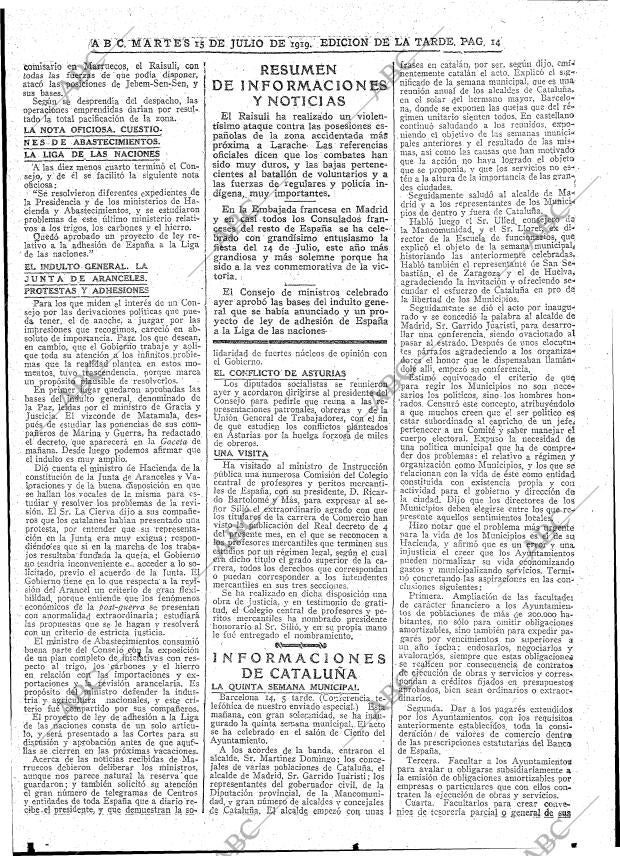 ABC MADRID 15-07-1919 página 14