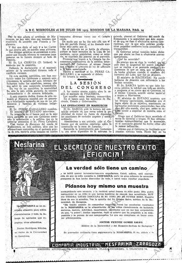 ABC MADRID 16-07-1919 página 14