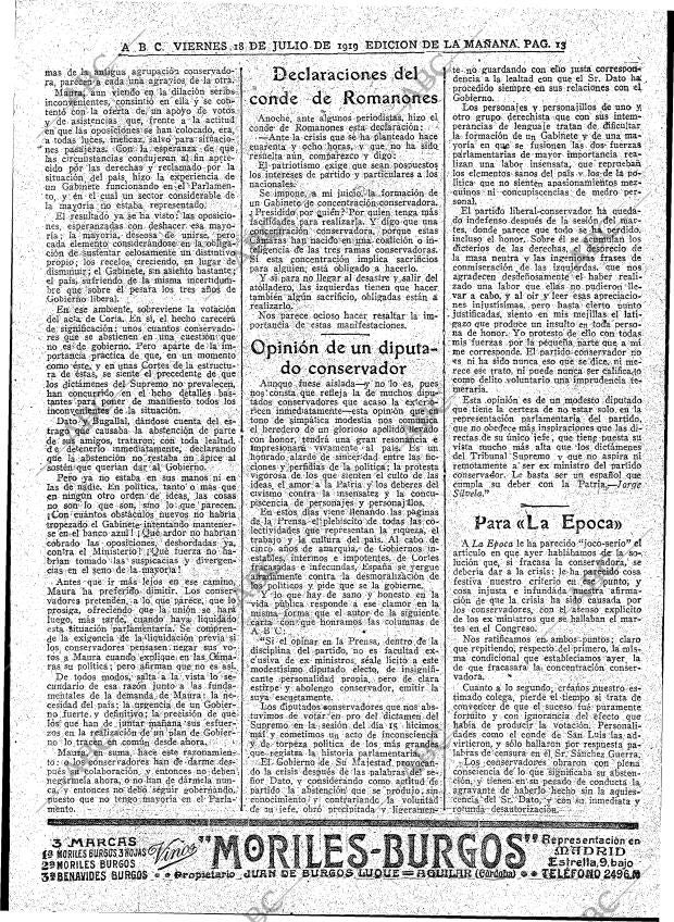 ABC MADRID 18-07-1919 página 13