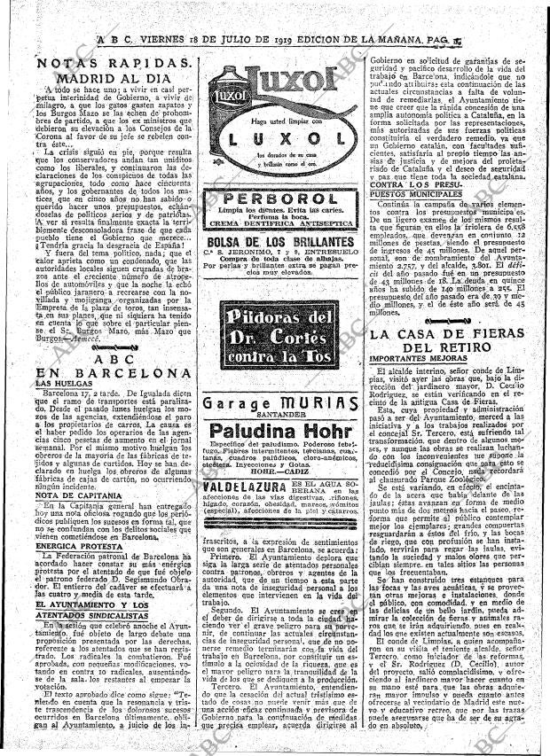 ABC MADRID 18-07-1919 página 15