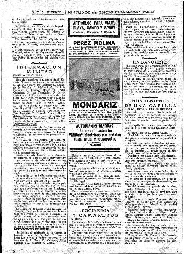 ABC MADRID 18-07-1919 página 21