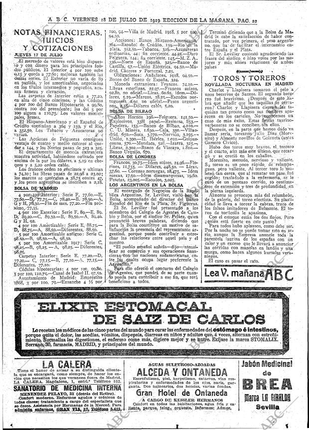 ABC MADRID 18-07-1919 página 22