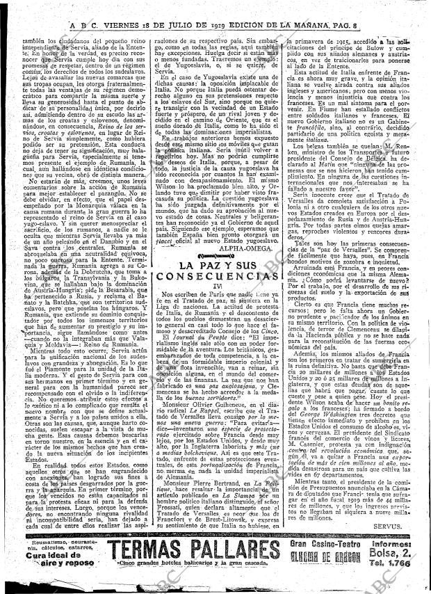 ABC MADRID 18-07-1919 página 8