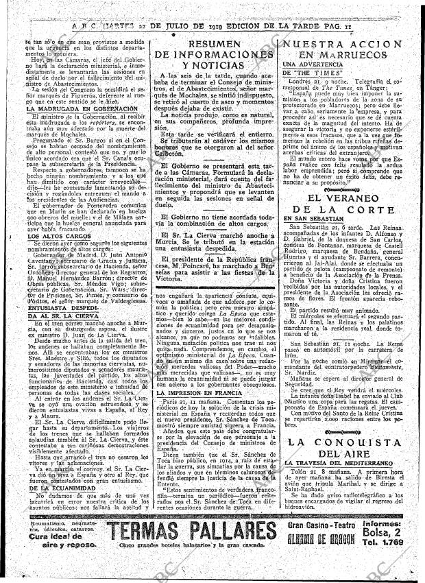 ABC MADRID 22-07-1919 página 11