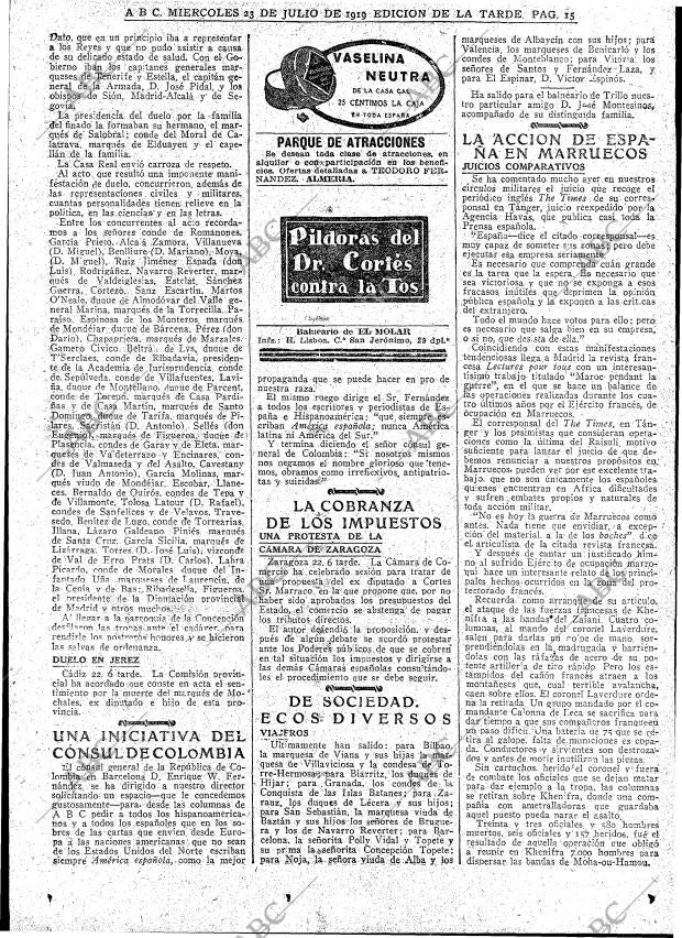 ABC MADRID 23-07-1919 página 15