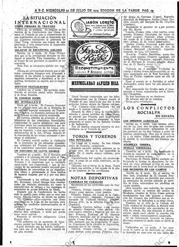 ABC MADRID 23-07-1919 página 19