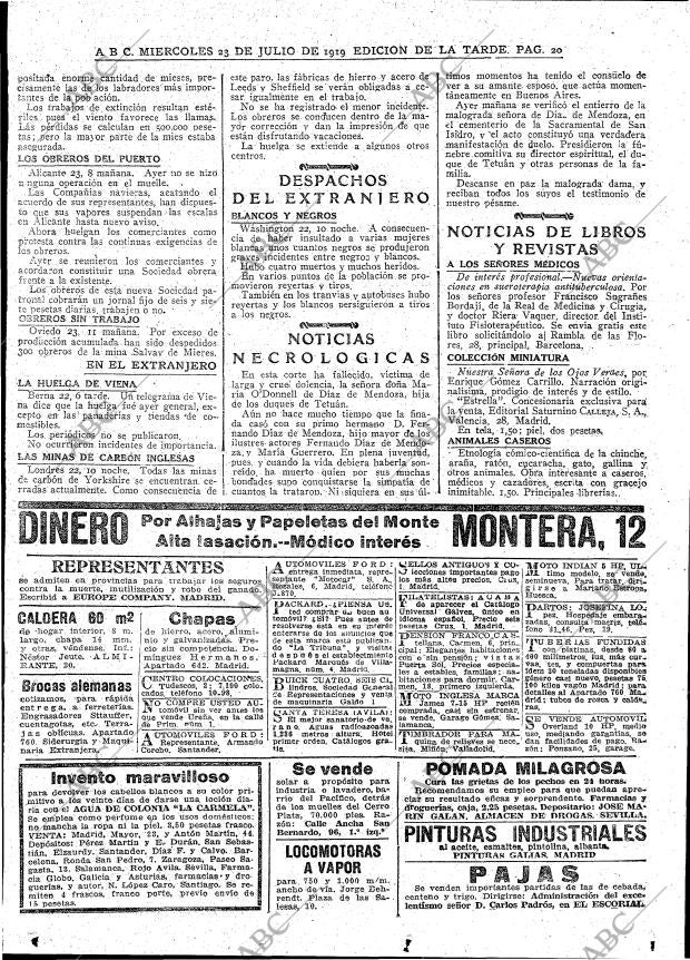 ABC MADRID 23-07-1919 página 20