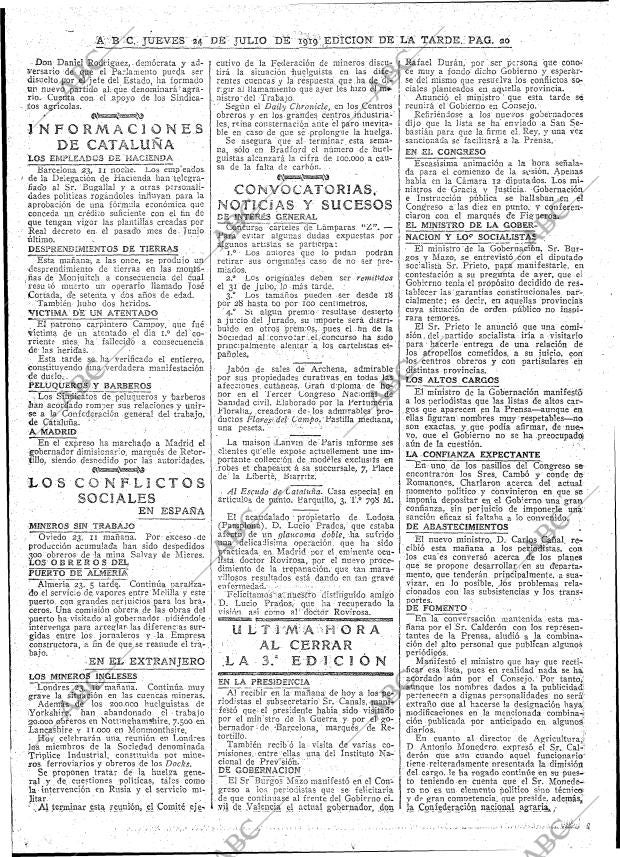 ABC MADRID 24-07-1919 página 20