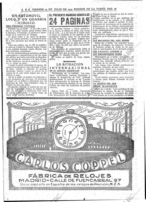 ABC MADRID 25-07-1919 página 16