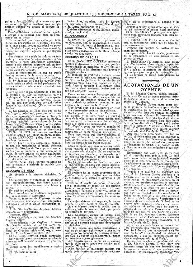 ABC MADRID 29-07-1919 página 14