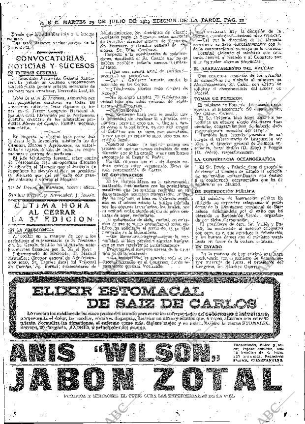 ABC MADRID 29-07-1919 página 20